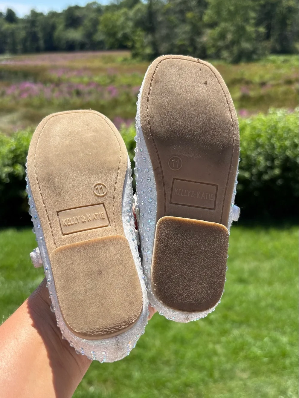 Kelly & Katie Ivory Sparkle Mary Jane Flats for Girls